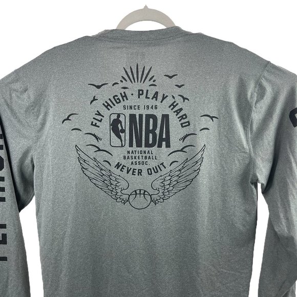 NBA Logo Mens Size Large Gray Long Sleeve Shirt - Picture 7 of 7
